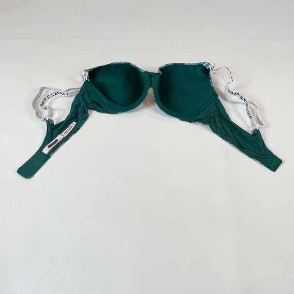 NWOT Victoria's Secret Bra 34B T-Shirt Lightly Lined Full Coverage Green Plaid - Picture 3 of 8